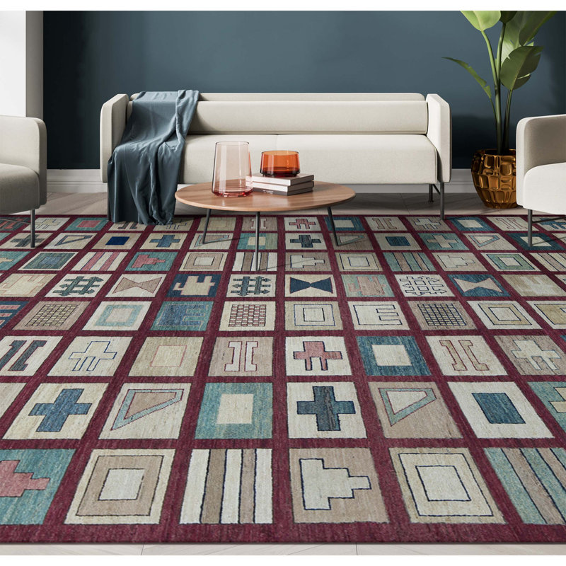 Pakistan Gabeh Wool Patchwork Area Rug