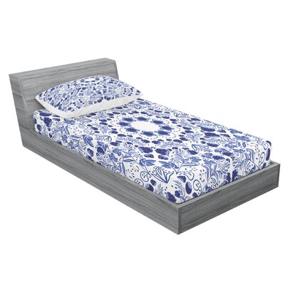 Middle Eastern Swirl Petals with Ottoman Folk Effects Sheet Set -  Ambesonne, bswpil_25364_twinxl