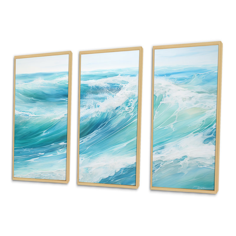 «Ocean Charm», art sur toile océanique, H 40 po x l 60 po x P 1 po, Cadre naturel flottant