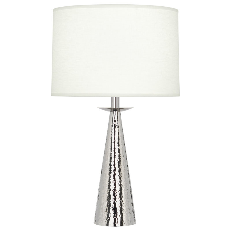 Modern Accent Lamp With Oyster Linen Shade | Elegant Tapered Design | 23.25-Inch Table Lamp | UL Listed | Ideal For Home Decor