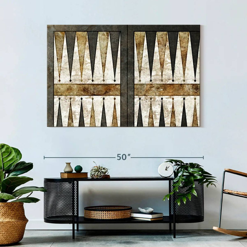 Plateau de backgammon rétro Senne, H 32 po x l 48 po