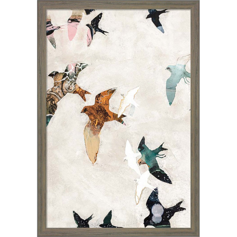 «Abstract Birds 1» par Design Fabrikken, art mural encadré