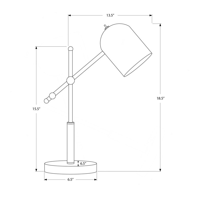Luminaire, 45,7 cm de hauteur, abat-jour en laiton, style contemporain