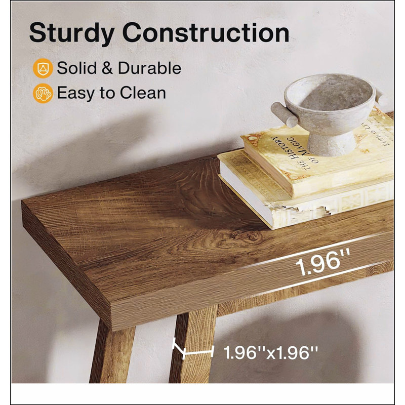 70.9” Extra Long Farmhouse Console Table, Solid Wood Entryway Table with 2-Tier Open Storage, Rustic Narrow Sofa Table Behind Couch for Hallway, Living Room
