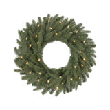 24" Artificial Kennedy Fir Wreath with Prelit Clear LED Lights