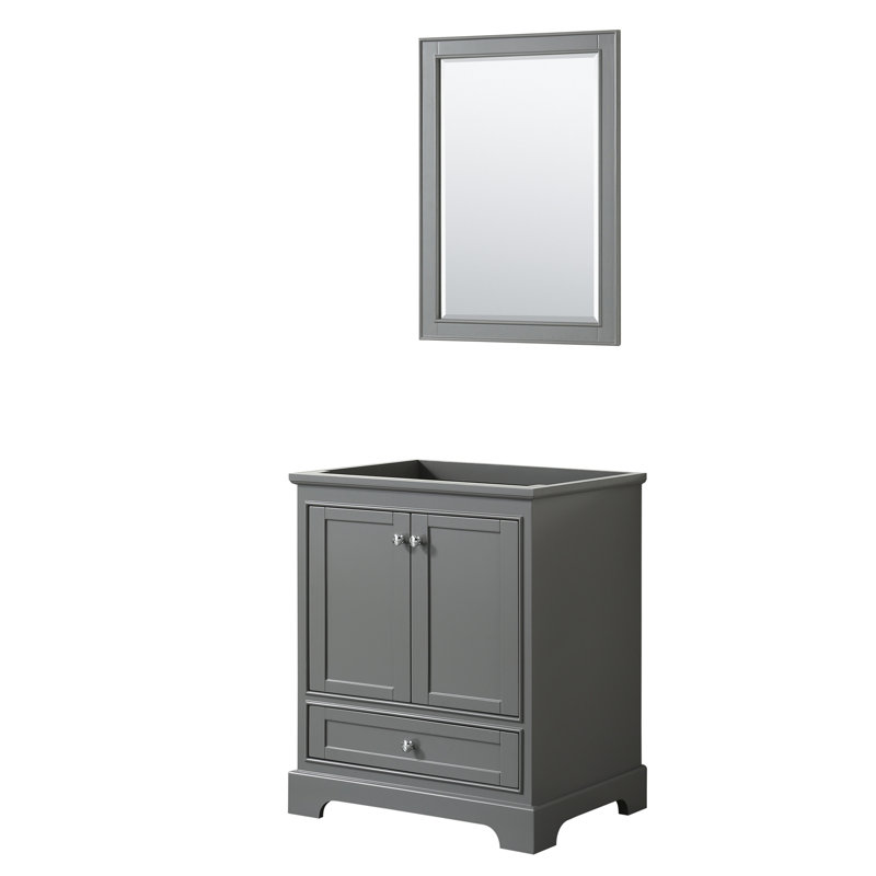Deborah 29.25'' Single Bathroom Vanity Base Only, Dark Gray/Polished Chrome