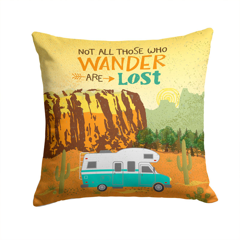 Coussin décoratif intérieur/extérieur pour camping camper, 14 po x 14 po