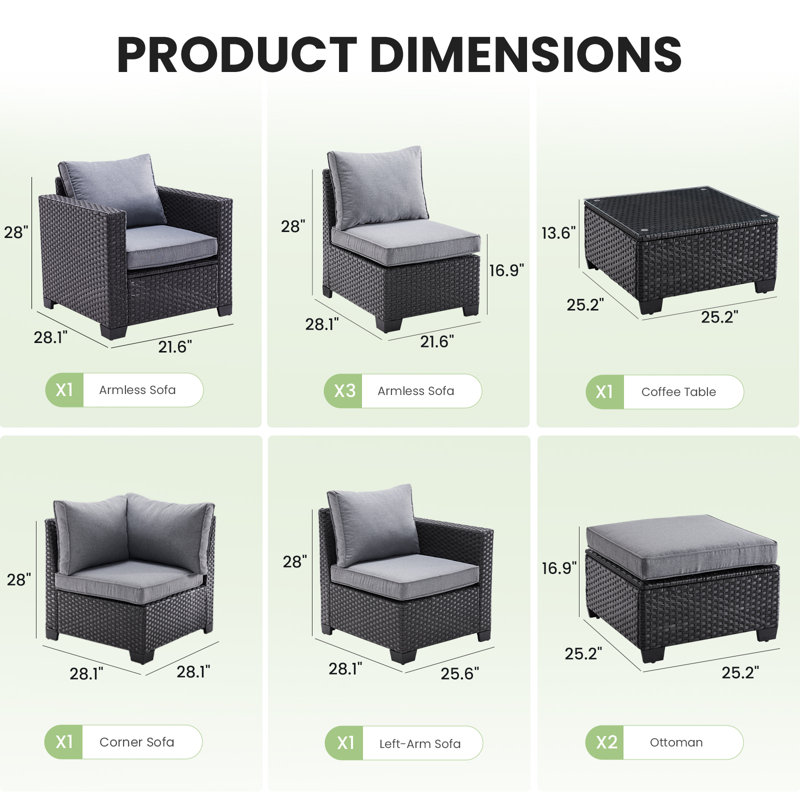 4 - Person Outdoor Wicker Patio Conversation Furniture Set