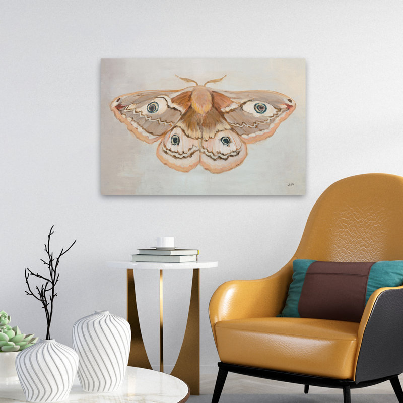 «Forest Moth II», animal contemporain gris et brun flottant, H 24 po x l 16 po