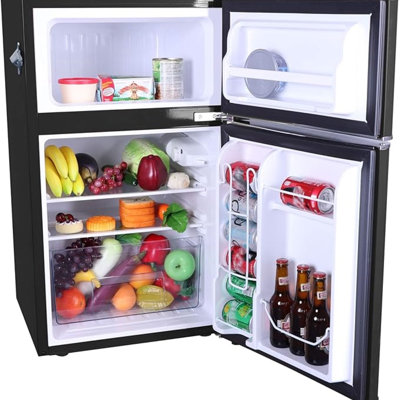 Frigidaire 3,1 pieds cubes Pi. Réfrigérateur-congélateur à 2 portes avec ouvre-bouteille intégré Retro