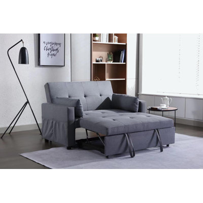 Rainell 55.12'' Linen Square Arm