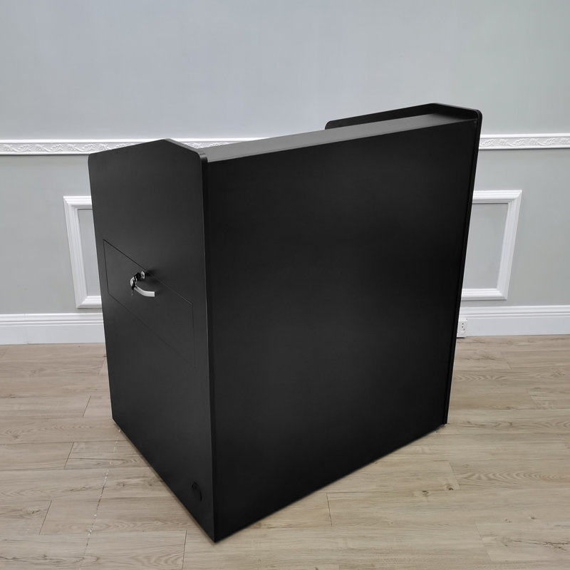 Pupitre de pupitre multimédia 41 po x 30,3 po x 48 po avec armoire, tiroir latéral, plateau à clavier noir pré-commandé seulement 119704 - Podium assemblé