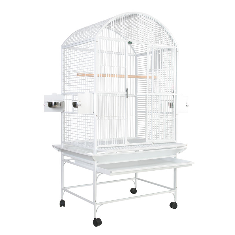 Grande cage dôme supérieure blanche, Blanc pur, 63" H x 32" L x 23" W