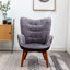 Fauteuil d'appoint pliable en velours gris assorti-121075391