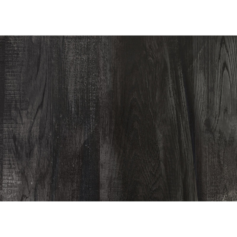 Table pour chambre à coucher, stratifié noir, table d'appoint contemporaine à structure métallique solide, finition stratifiée, base