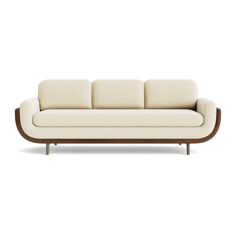 Regatta 90 Sofa, Performance Linen - Cream/Bedford - Tobacco, Driftwood