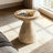 Cement Faux Terrazzo Outdoor End Table, Modern Small Round Side Table, Tree Stump Garden Stool Drum Table for Indoor & Outdoor Patio Garden
