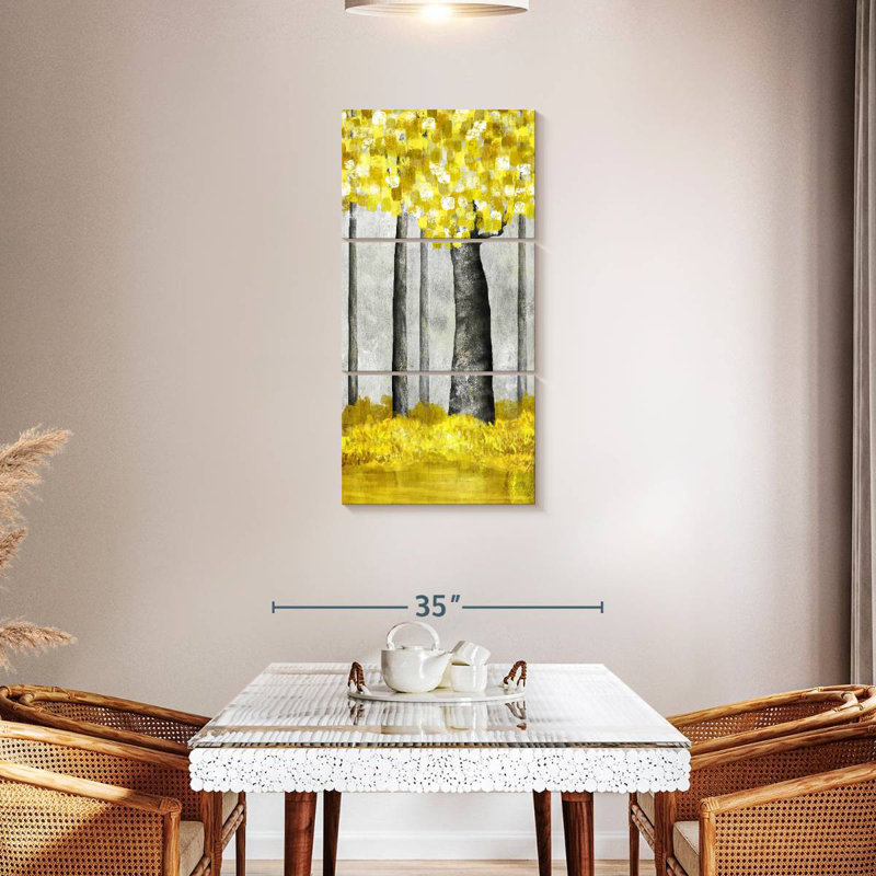 Golden Abstract Tree, 44" H x 21" W