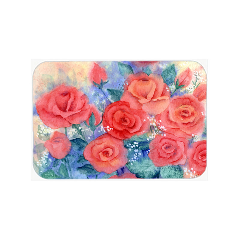 Planche à découper en verre roses trésors caroline