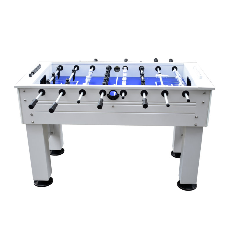 Highlander 55'' White Outdoor Foosball Table with Aluminum Rods