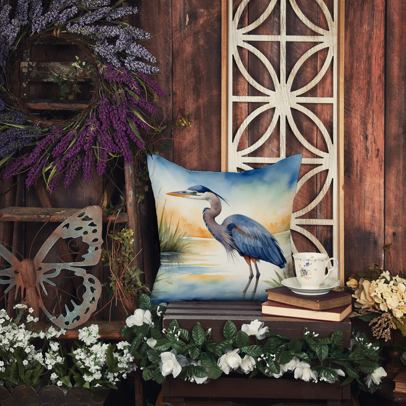 Coussin Blue Heron, Carré 14 po