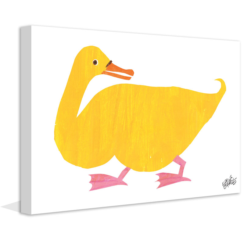 Yellow Duck - Painting on Canvas, 30cm H x 46cm W
