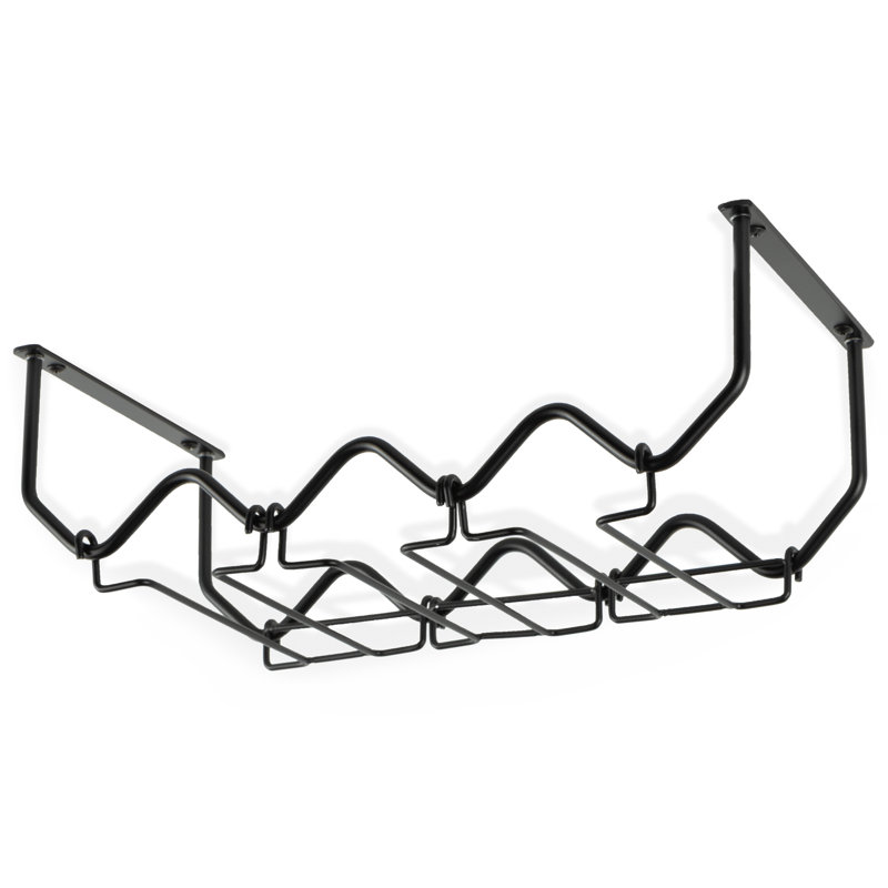 Support à vin suspendu pour 6 bouteilles Spinelli, Noir, H 5 po x l 22 po x P 7,3 po