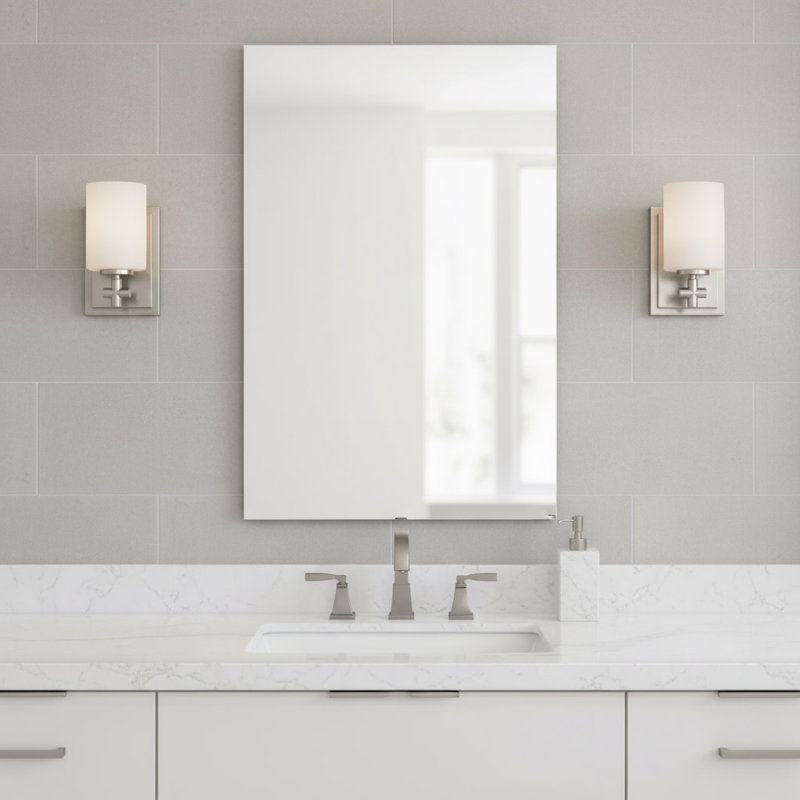Applique murale de salle de bain 1 lumière Laurel, Nickel brossé