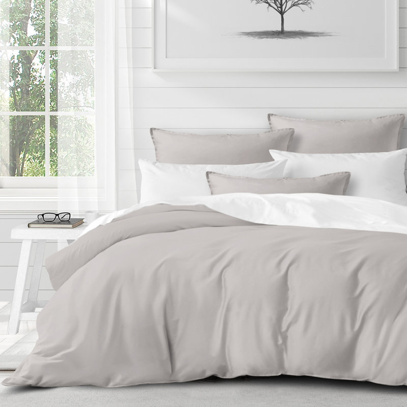 Ensemble de housse de couette beige 3 pièces, Housse de couette pour très grand lit super + 2 t
