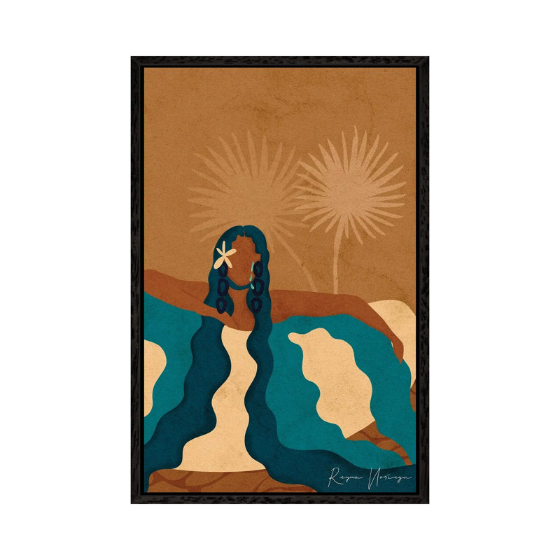 Overflow by Reyna Noriega - Painting on Canvas, Black Framed Canvas, 66.04 cm H x 45.72 cm W