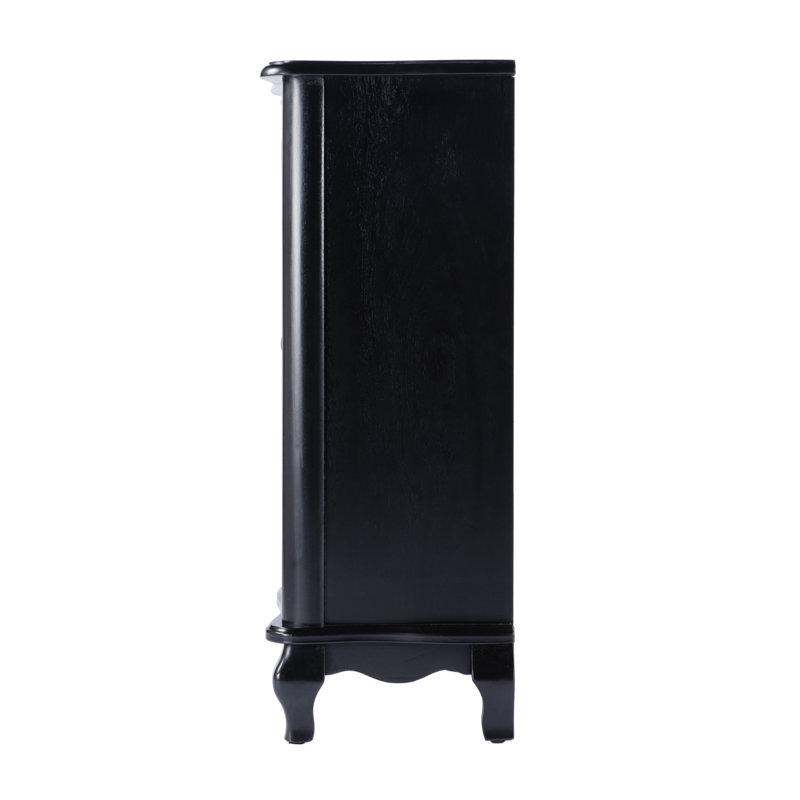 Black Traditional Accent Cabinet with Adjustable Shelving