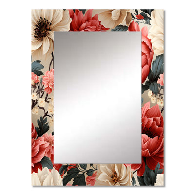 Scunthorpe Boho Victorian Romance Victorian Pattern - Floral Wall Mirror, Cottage Decorative Mirror, Printed Metal Art
