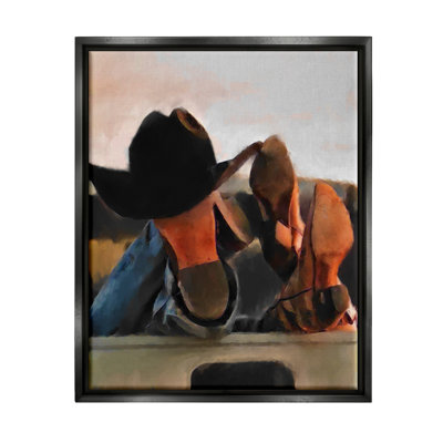 Ba-657-Floater " Couple Resting Cowboy Boots " by Jesse Keith