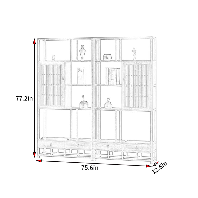 New Chinese Classic Minimalist Style Bookcase