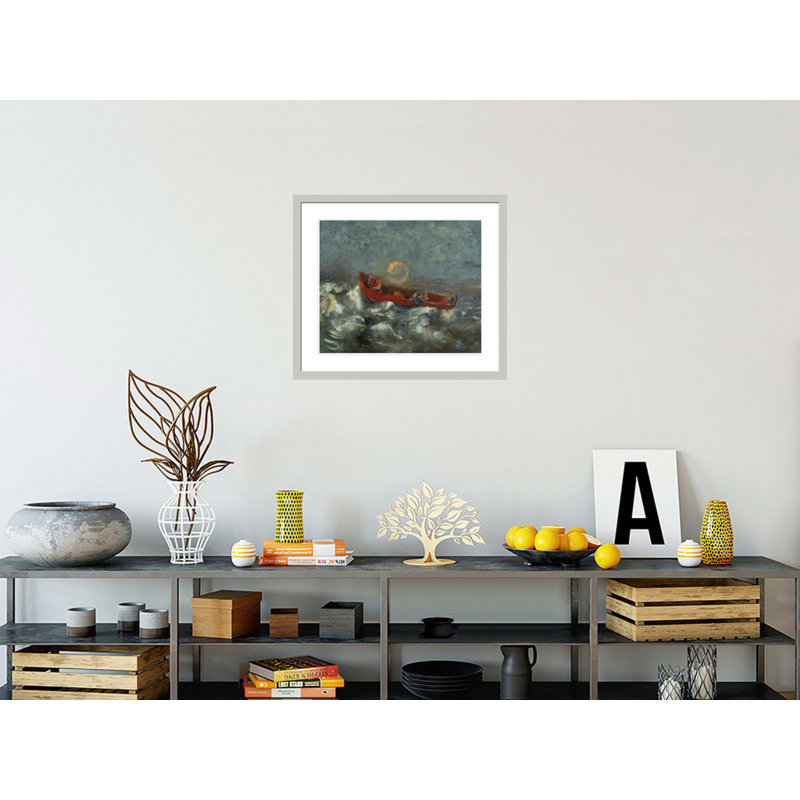 The Red Barque by Odilon Redon -Framed Giclee Print, 23.5" H x 27.17" W