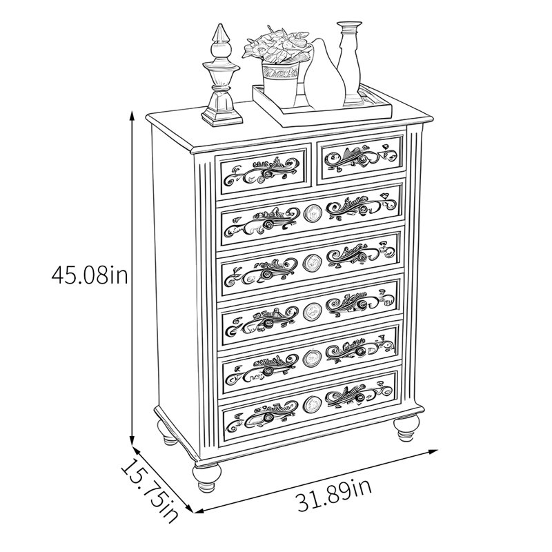 Commode d'appoint de style américain vintage, Brun
