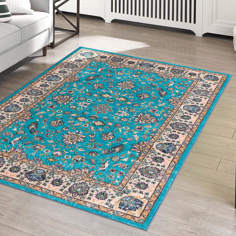 Tapis oriental bleu / brun