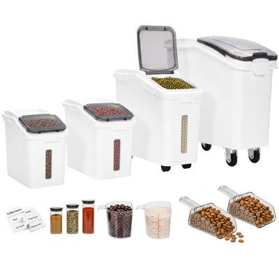 Ensemble de 4 contenants de conservation des aliments et bacs à riz d'une capacité de 47,6 gallons