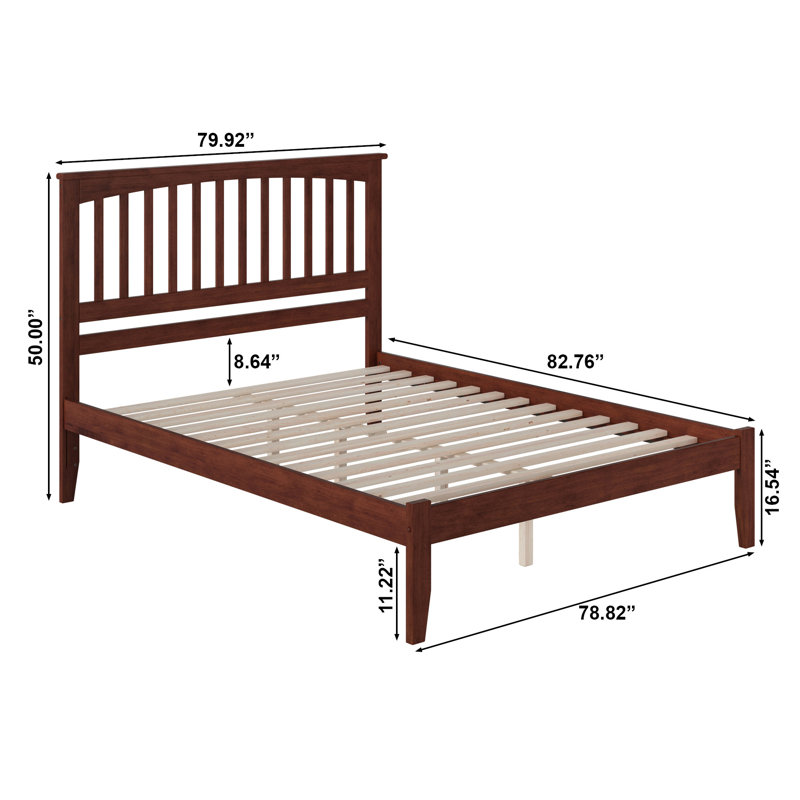 Huntsville Solid Wood Platform Bed, King, Walnut