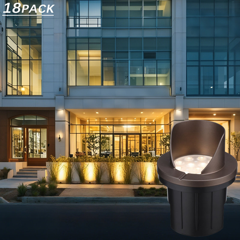 Commercial Grade LED In-Ground Well Lights, 6W Shielded Landscape Lighting, 3000K Warm White