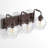 3 - Light Vintage Vanity Light Clear Glass Diamond Shade, Oil Rubbed Bronze-663143505-663143507-663143506
