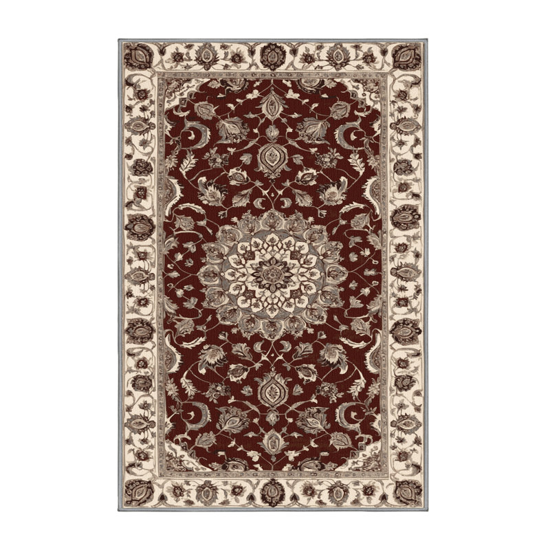 Tapis persan gris lavable à la machine, Rectangulaire 2 pi x 3 pi