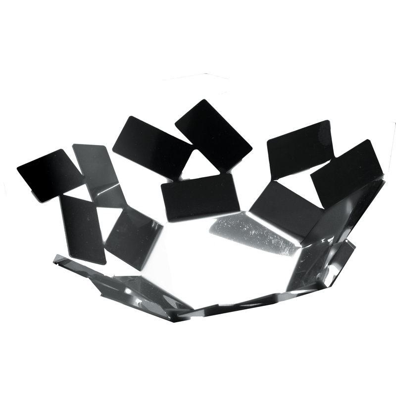 Geometric Splinter Black Rectangular Basket