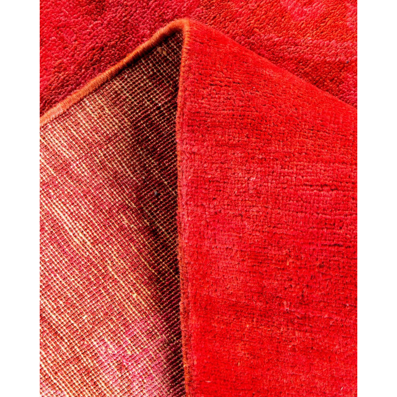 Tapis rose noué à la main de conception unique Holsworth - rose