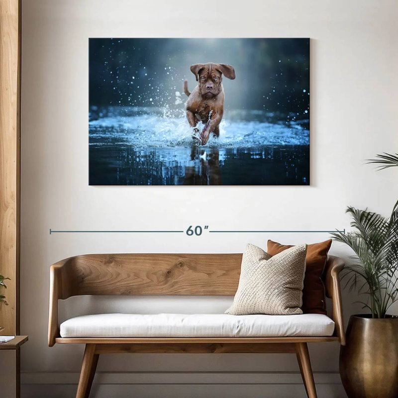 Brampt Splashing Mastiff Dog, 30" H x 45" W