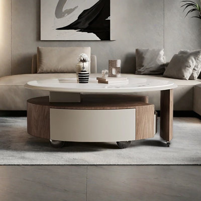 Multi-functional storage rock plate coffee table
