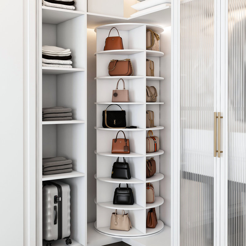 Organisateur de chaussures rotatif à 360°, blanc, idéal pour les petites entrées et les armoires de rangement.