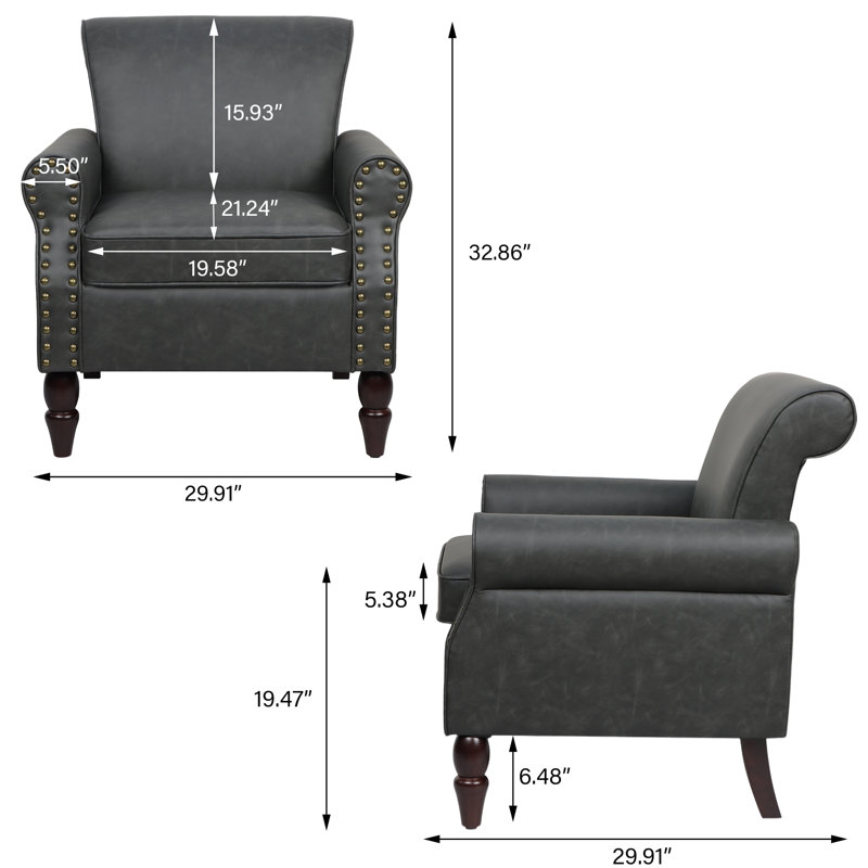 Fauteuil Enoks, Similicuir noir