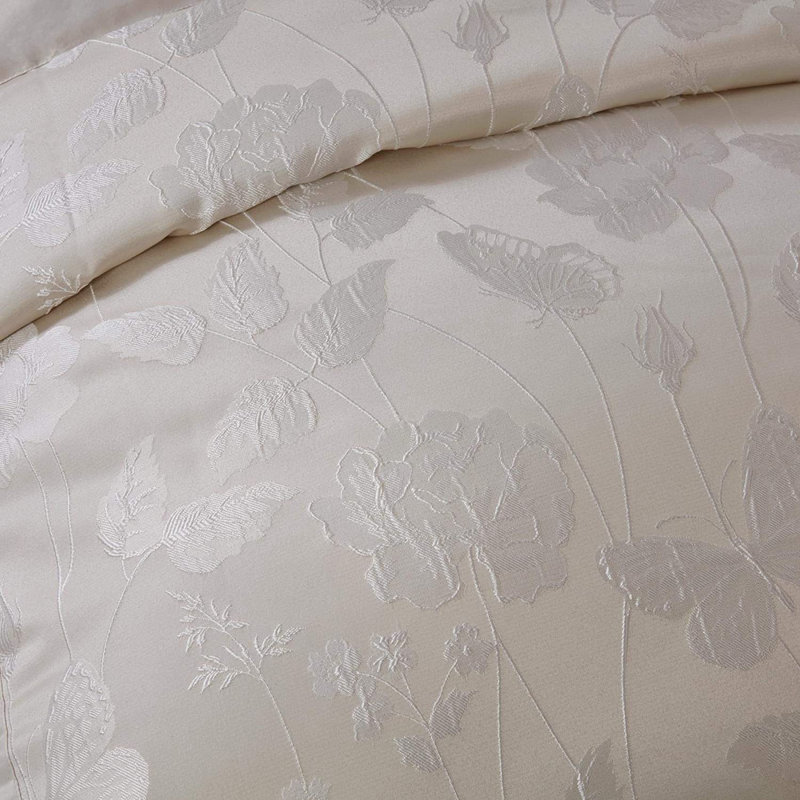 Esmond Polyester Floral Bedspread with Pillow Shams Included, Cream