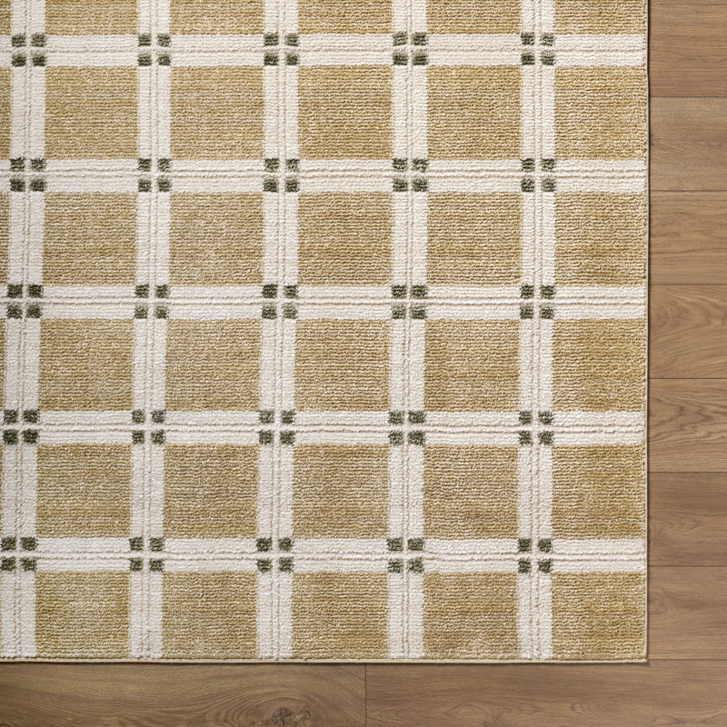 Eliya Machine Woven Rug, Rectangle 5'3" x 7', Ivory/Tan/Gray/Green